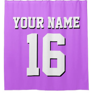 Rideaux De Douche Lilac Purple White Sports Jersey Team Jersey