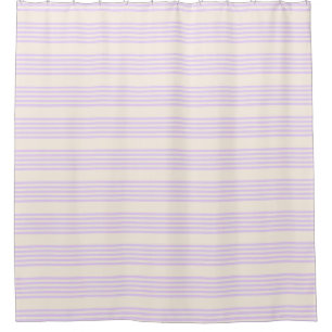 Rideaux De Douche Lilac violet et beige cinq bandes motif
