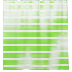 Rideaux De Douche Lime vert et blanc cinq bandes motif