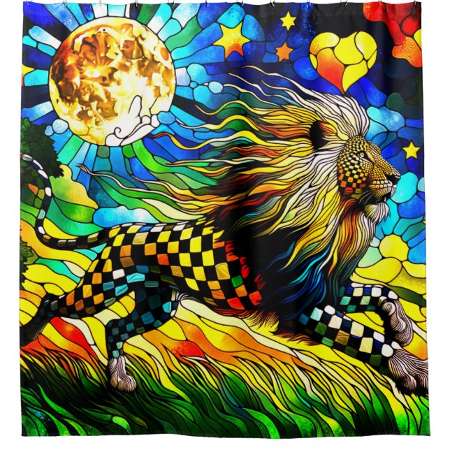 Rideaux De Douche Lion Abstrait (Devant)