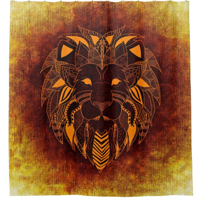 Rideaux De Douche Lion animal sauvage abstrait (Devant)