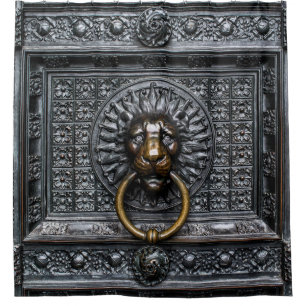 Rideaux De Douche Lion de heurtoir - noir/or