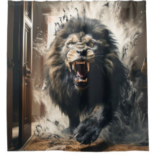 Rideaux De Douche Lion effrayant