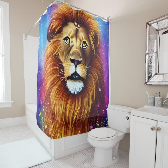 Rideaux De Douche Lion puissant (En situation)