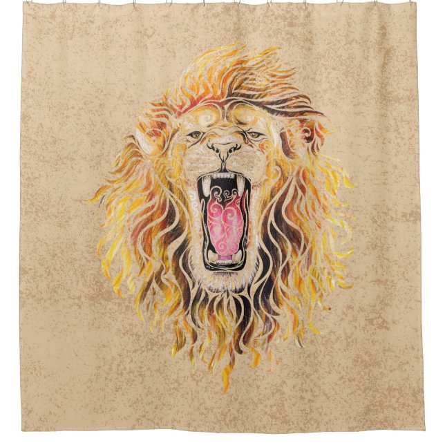 Rideaux De Douche Lion tourbillonnant (Devant)