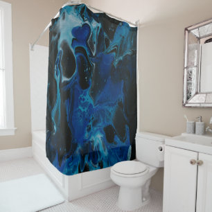 Rideaux De Douche Liquide psychédélique bleu foncé
