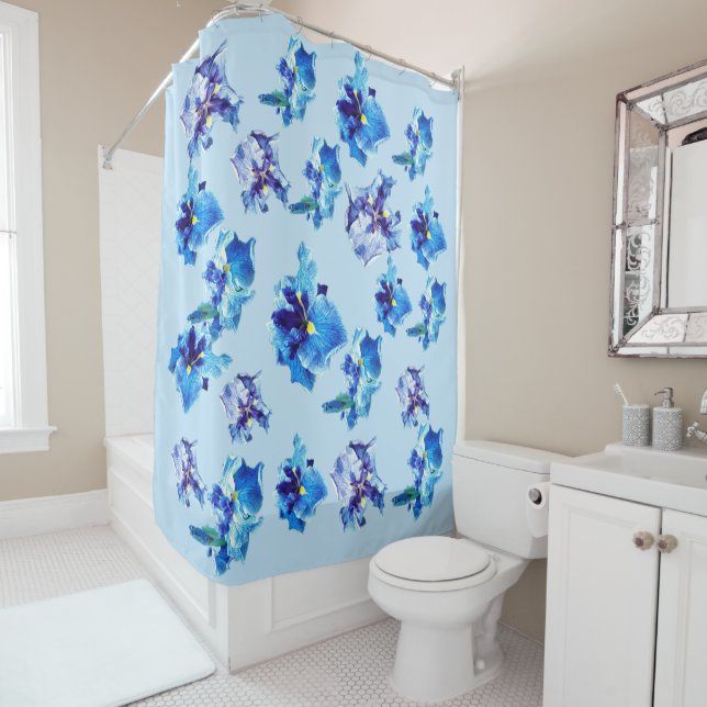 RIDEAUX DE DOUCHE L'IRIS FLEUR JAPONAISE    (En situation)