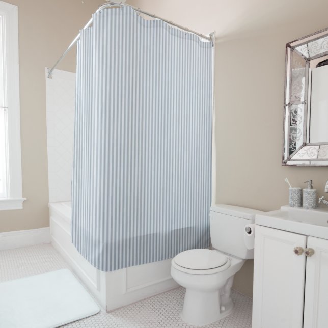 Rideaux De Douche Littoral Bleu Frais (En situation)