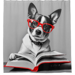 Rideaux De Douche Livre de lecture de chien