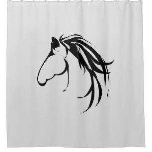 Rideaux De Douche Logo classique Art moderne Horse Farm Animal