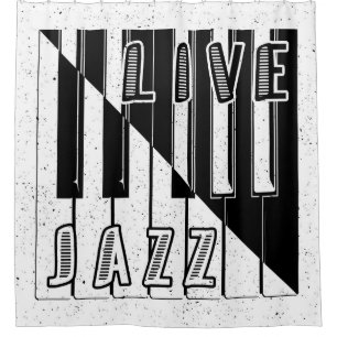 Rideaux De Douche Logo d'illusion de jazz en direct