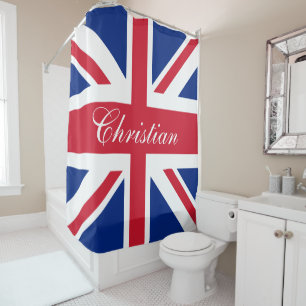 Rideaux De Douche Londres Royaume-Uni Union Jack personnalisée