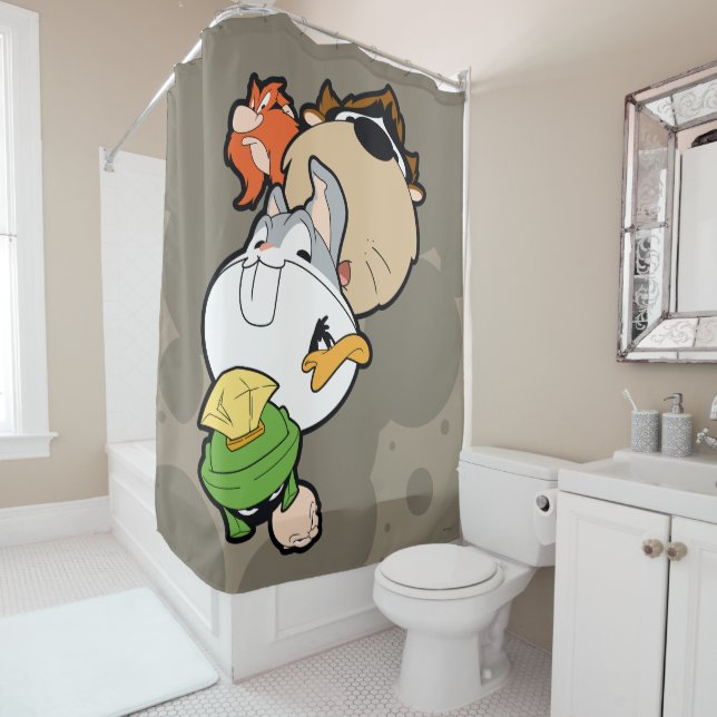 Rideaux De Douche LOONEY TUNES™ Têtes massives stylisées (En situation)