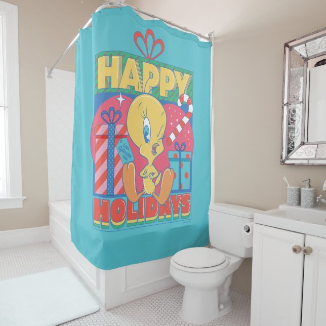 Rideaux De Douche LOONEY TUNES™ | TWEETY™ Joyeuses fêtes (En situation)