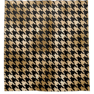 Rideaux De Douche L'or métallique accroche la dent, motif de mode.