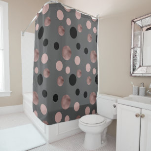 Rideaux De Douche l'or rose de faux élégant rougissent les cercles