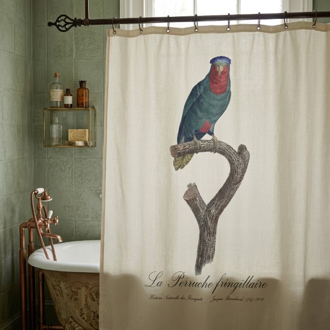 Rideaux De Douche Loriquet à couronne bleue, Vini Australis (Blue-Crowned Lorikeet, Vini Australis. Shower Curtain)
