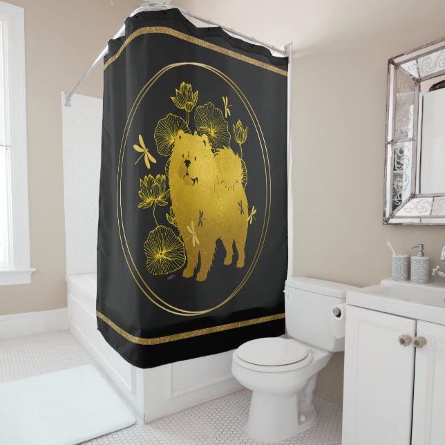 RIDEAUX DE DOUCHE LORSQUE LES DRAGONS VOLENT CHOQUER (En situation)