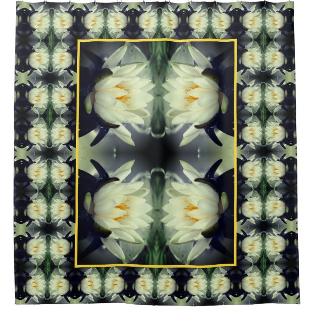 Rideaux De Douche Lotus Water Lily Flower Abstrait (Devant)