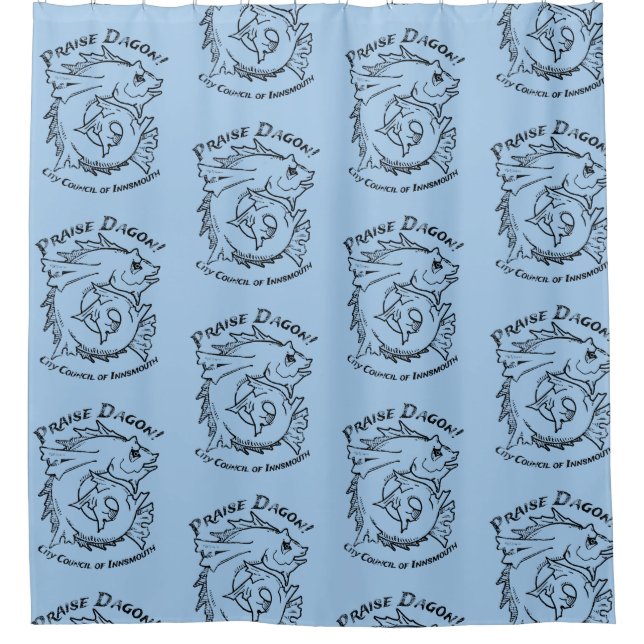 Rideaux De Douche Louange Dagon Innsmouth Lovecraft Poisson Horreur (Devant)