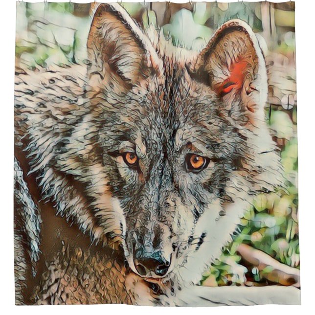 Rideaux De Douche loup cinglé (Devant)