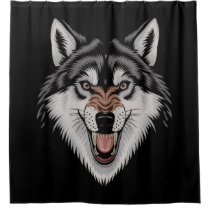 Rideaux De Douche Loup en colère