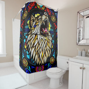 Rideaux De Douche Loup-garou coloré