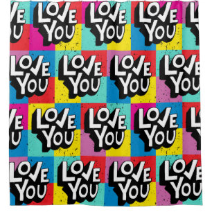 Rideaux De Douche Love You : Lettres à la main Valentine