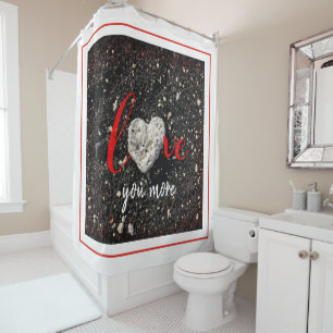 Rideaux De Douche Love You More Hawaii Beach Coral Heart Photo Bold