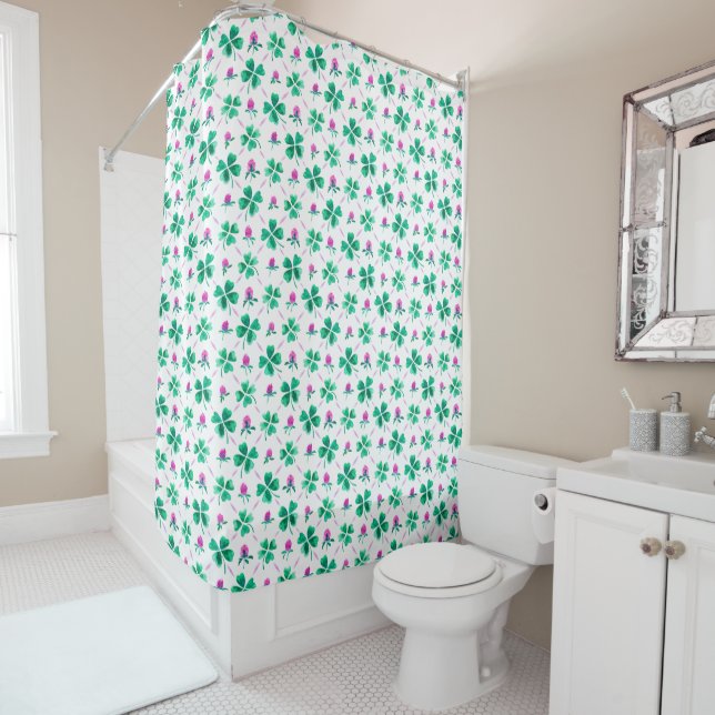 Rideaux De Douche Lucky shamrock (En situation)