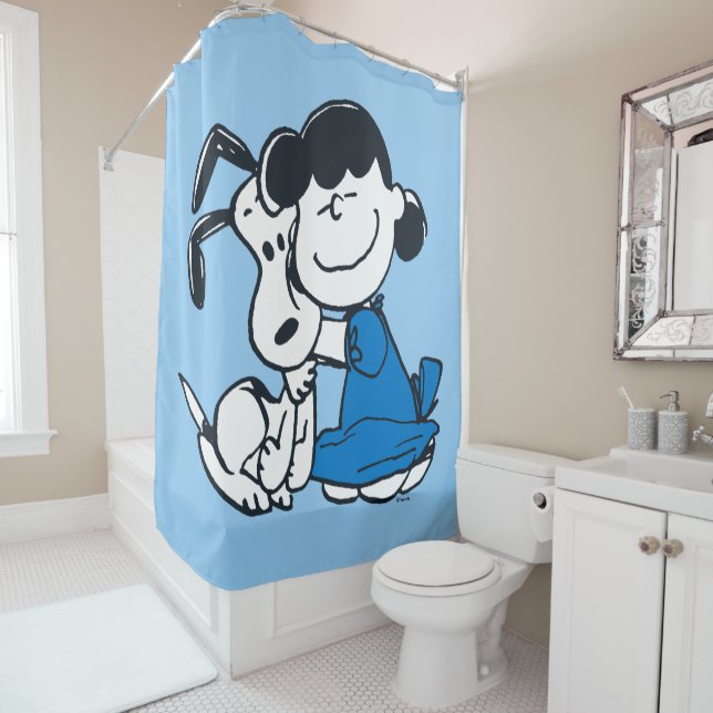 Rideaux De Douche Lucy Hugging Snoopy
