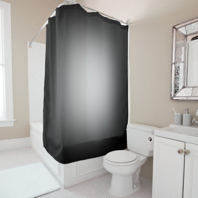 Rideaux De Douche Lumière blanche sur noir (En situation)
