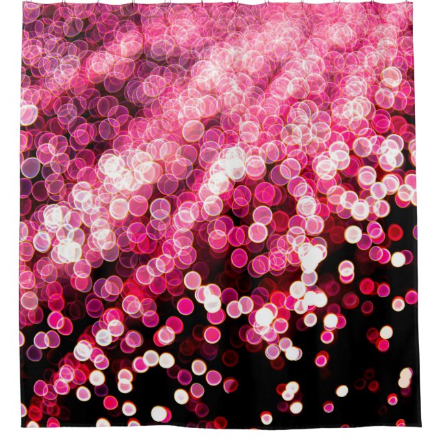 Rideaux De Douche Lumières désorientées floue abstrait couleur rose  (Devant)