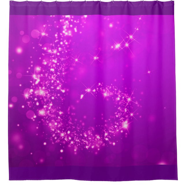 Rideaux De Douche Lumières scintillantes violet + vos idées (Devant)
