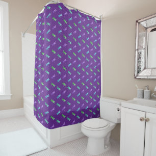 Rideaux De Douche Lumineuse de libellule pourpre