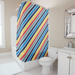 Rideaux De Douche Lumineuse rayures horizontales multicolores. cur d