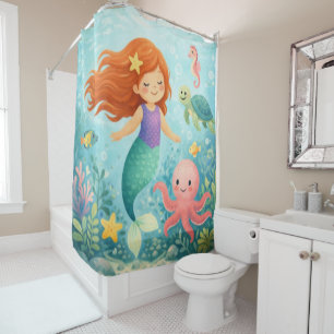 Rideaux De Douche Luna la Sirène et ses Amis