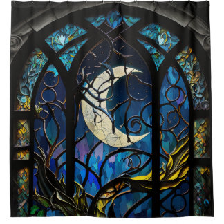 Rideaux De Douche Lune de croissant en verre tendu