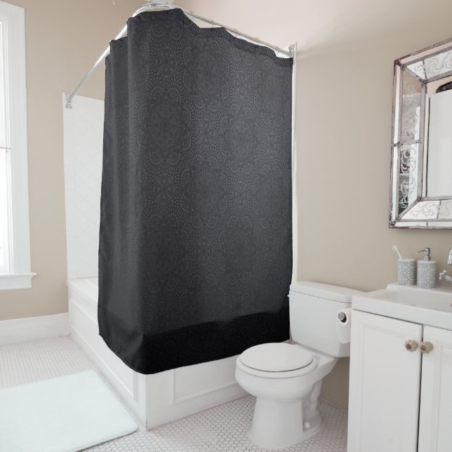 Rideaux De Douche Luxe décoration mandala noir (En situation)