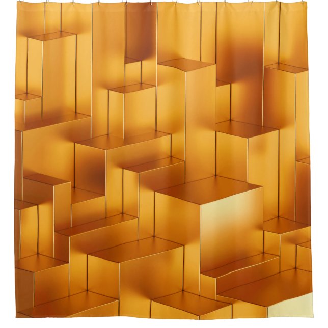 Rideaux De Douche Luxe doré formes géométrique sans couture motif (Devant)