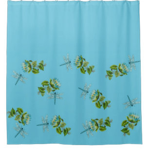 Rideaux De Douche Lys aquatiques et libellules