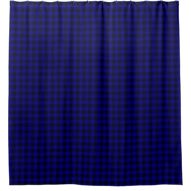 Rideaux De Douche MacKay tartan bleu noir plaid (Devant)