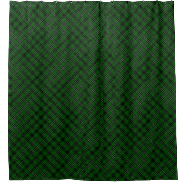 Rideaux De Douche MacLean Tartan vert et noir plaid (Devant)