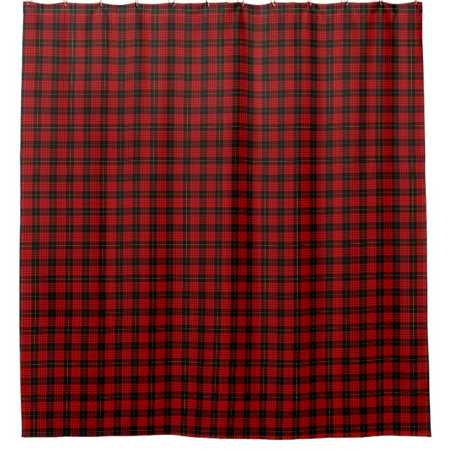 Rideaux De Douche MacQueen Tartan rouge et noir plaid (Devant)