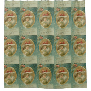 Rideaux De Douche Madame victorienne vintage de Noël