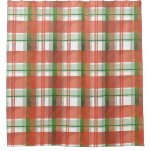 Rideaux De Douche Madras Plaid Noël