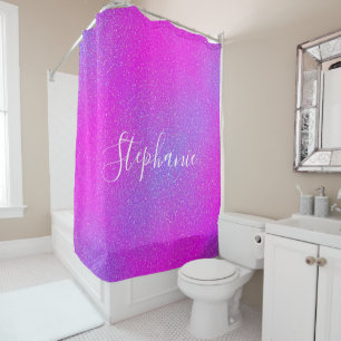 Rideaux De Douche Magenta Pink Purple Ombre Parties scintillant Nom