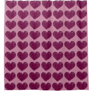 Rideaux De Douche Magenta Violet dentelle Regarder Coeurs Douche Rid