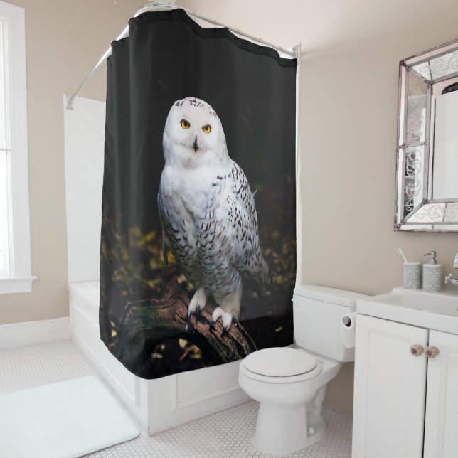 Rideaux De Douche Magnifique harfang des neiges d'hiver (En situation)