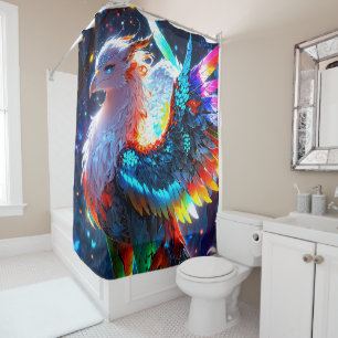 Rideaux De Douche Magnifique Kaléidoscope Phoenix Couleurs Vibrantes